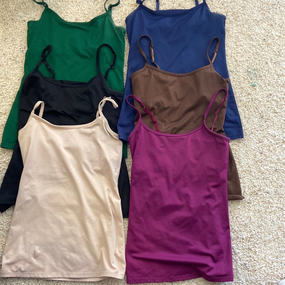 Lot of 6 New York and Company tanks with built in bra tops